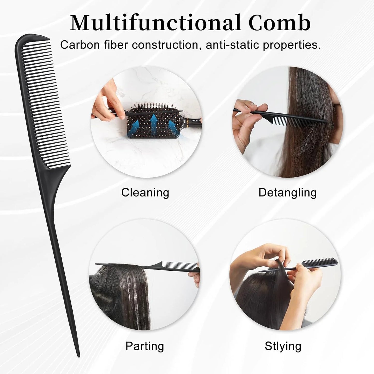 SHINLEA Detangling Brush for Curly Hair, Paddle Detangler Brush for Blow Drying, Wet Dry Hair Brush for Thick Wavy Fine Hair, Soft Nylon Bristle Hairbrush for Women Men Kids