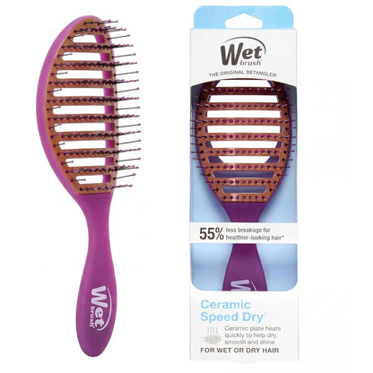 Wet Brush Ceramic Speed Dry Detangler, Black, Vented Blow-Dry Hair Brush