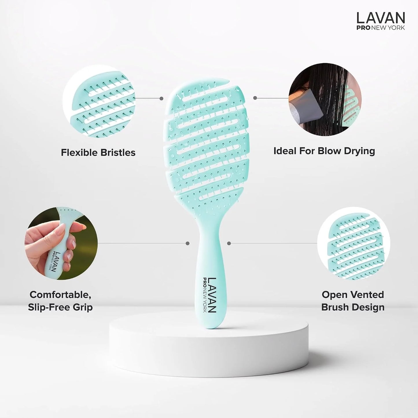 Flex Detangling Hair Brush (BABY BLUE)