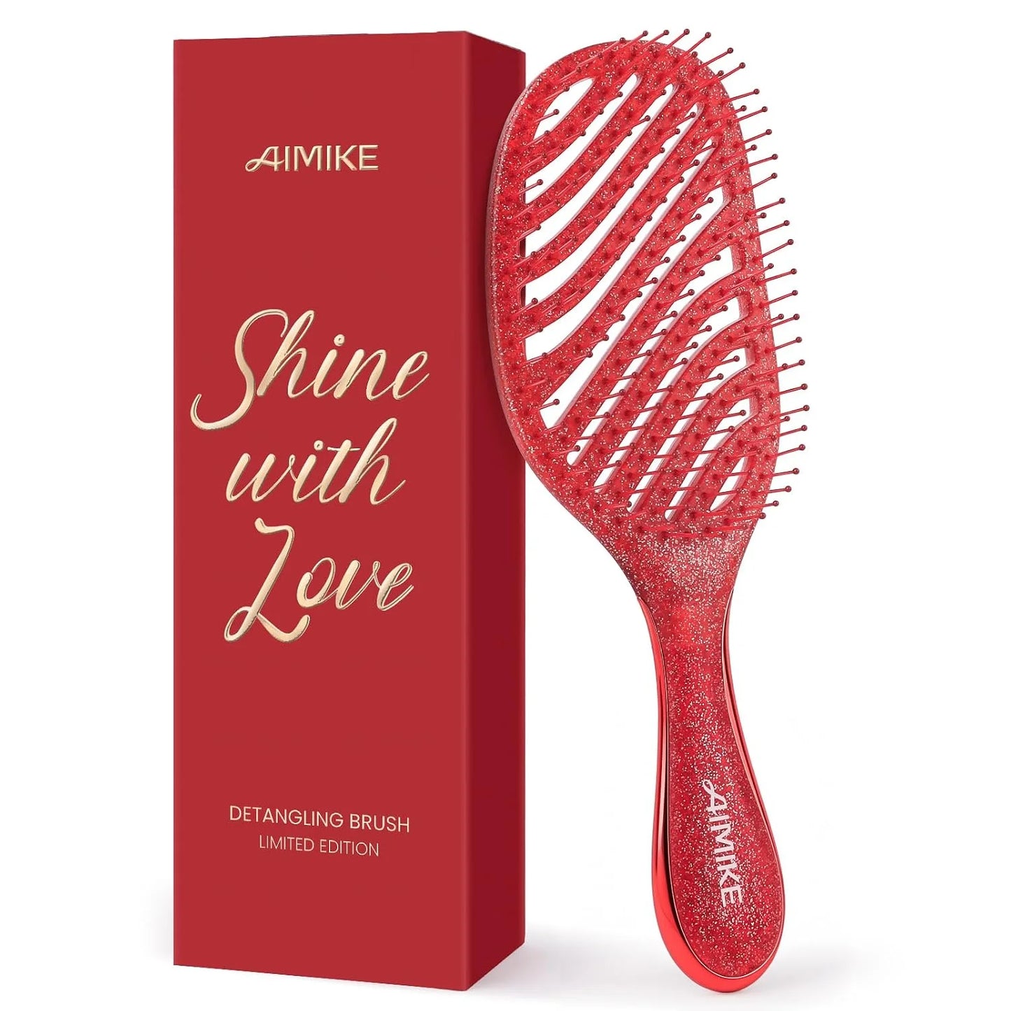 AIMIKE Detangler Paddle Hair Brush for Women & Fine Hair, Wet & Dry