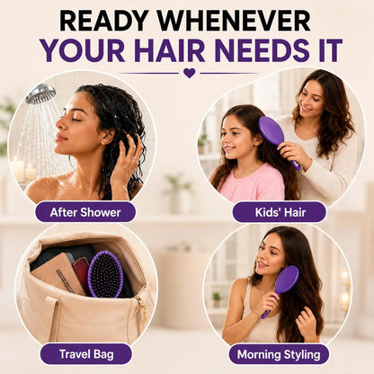HerStyler Purple Hair Brush Detangler -Pain Free, No Breakage
