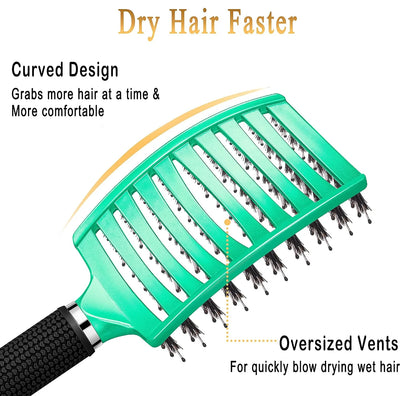 2 Pack Detangling Brushes for Women & Kids, Wet & Dry Hair, All Hair Types