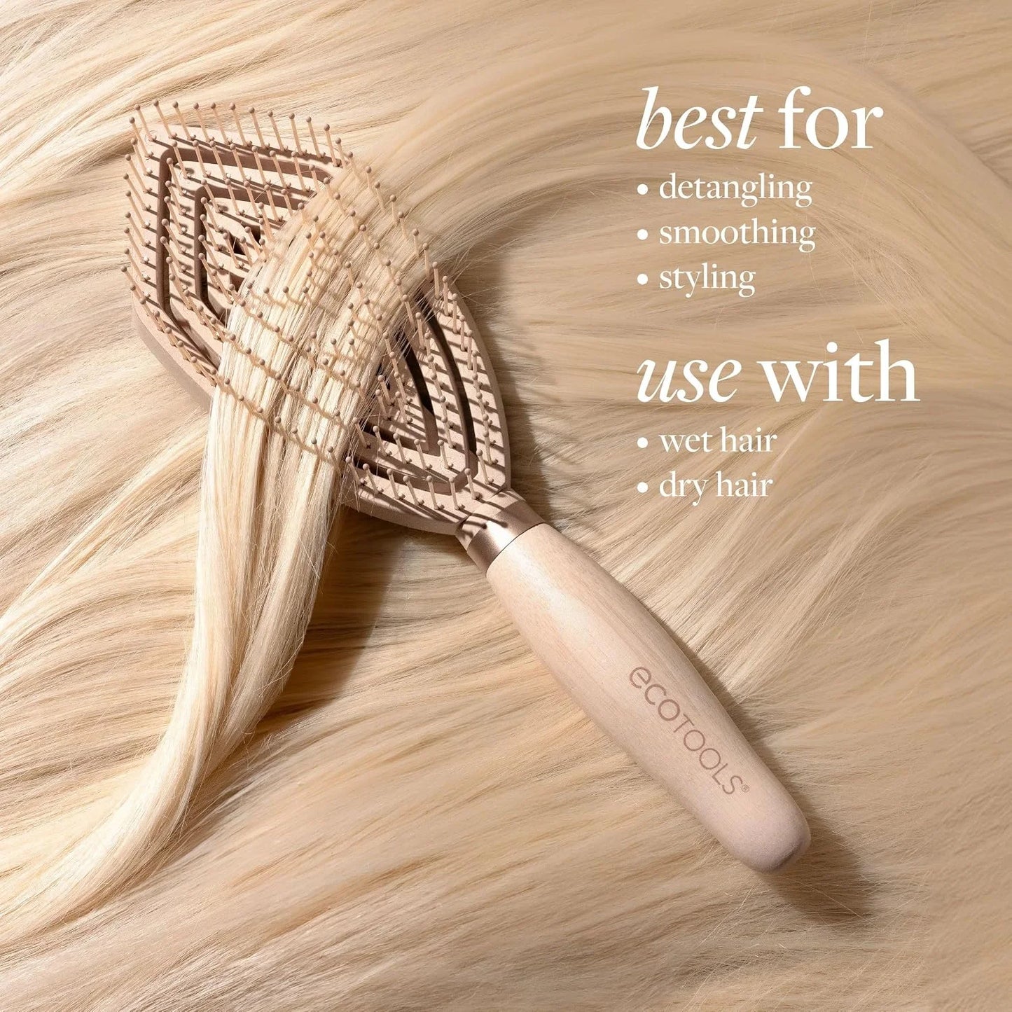 EcoTools Slick Back Hairbrush, Small Brush for Ponytail or Bun, 1 Count