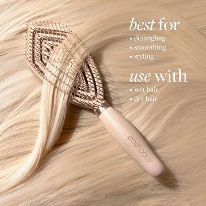 EcoTools Slick Back Hairbrush, Small Brush for Ponytail or Bun, 1 Count