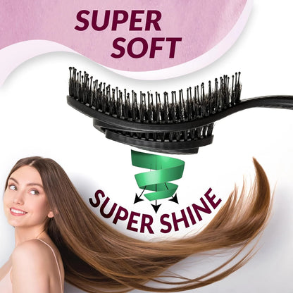 marQus Detangle Boar Brush Women and Men, Exclusive Ultra-soft bending Bristles and Body - Glide Through Tangles With Ease For All Hair Types - Women, Men, Wet And Dry Hair, 1pcs Brown Brush