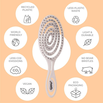 Ninabella Detangler Brush - No Tangle Hair Brush for Women, Fine, Thick and Long Hair - Hairbrush for Wet and Dry Hair, Gentle on the Scalp - Light Blue