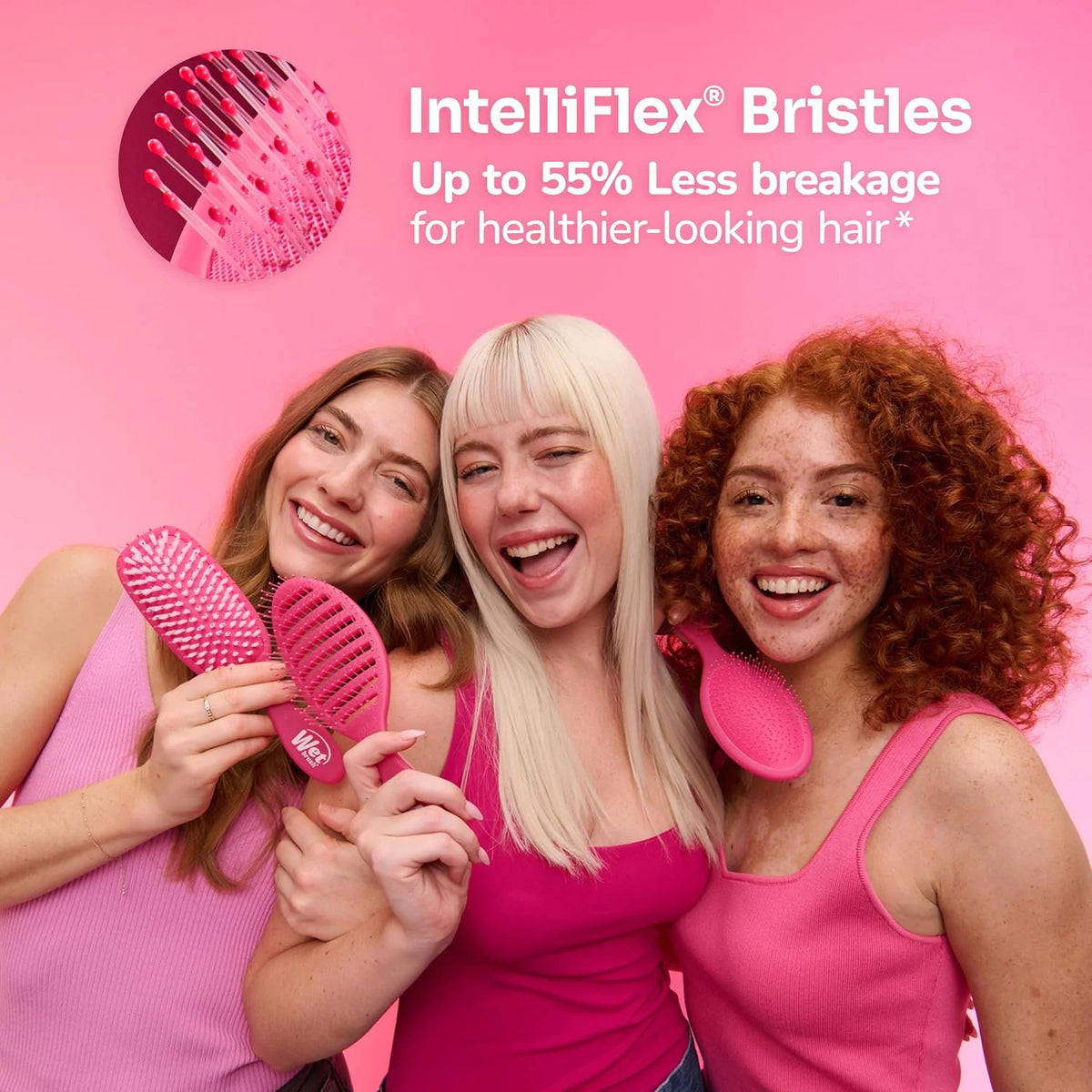 Wet Brush Original Detangler Brush Ghostly Style Kit, Ultra-Soft IntelliFlex Bristles, Detangling Brush Glides Through Tangles For All Hair Types (Wet Dry & Damaged), 1 Hairbrush & 1 Claw Clip
