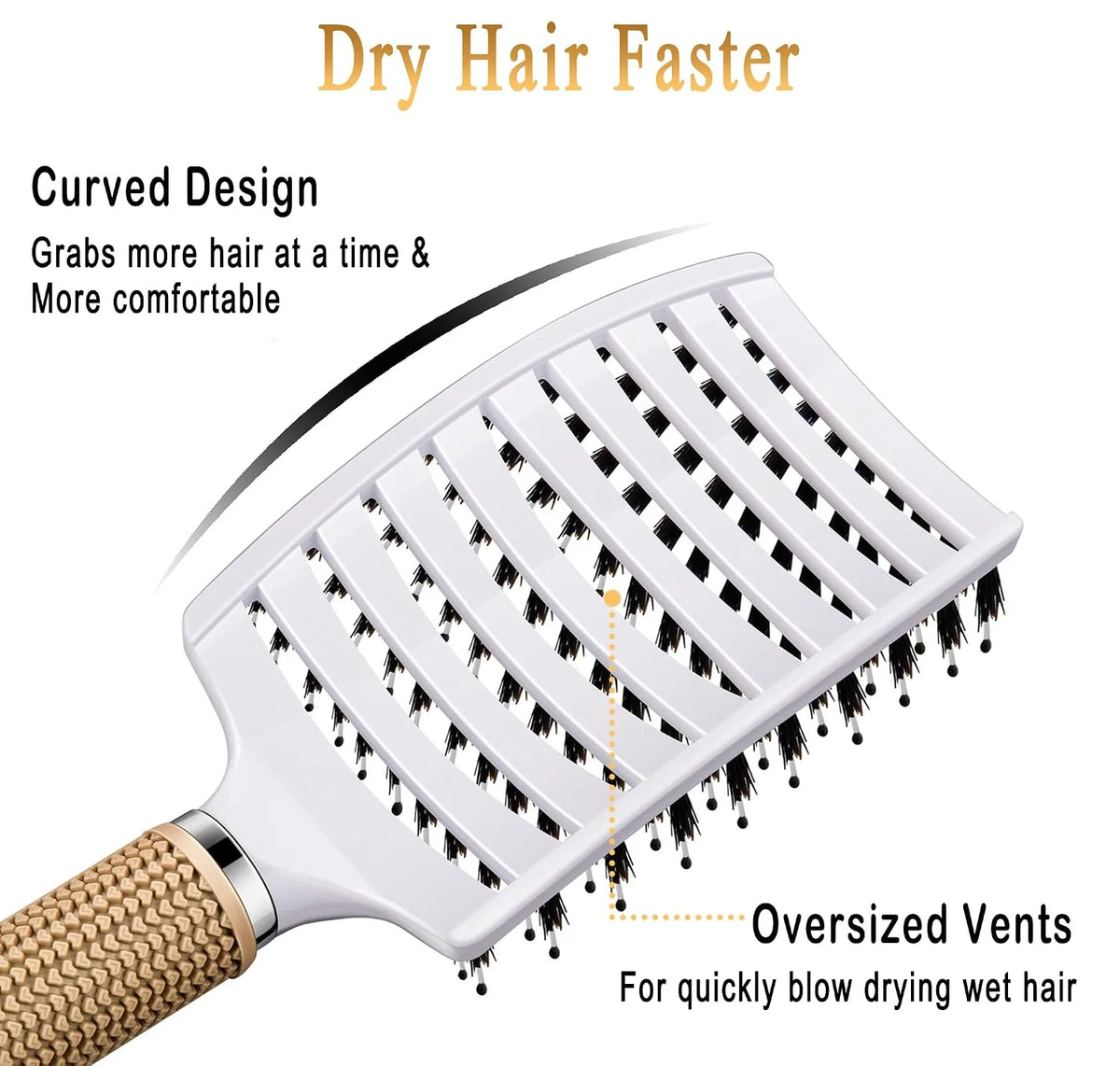 2 Pack Detangling Brushes for Women & Kids, Wet & Dry Hair, All Hair Types