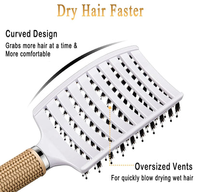 2 Pack Detangling Brushes for Women & Kids, Wet & Dry Hair, All Hair Types