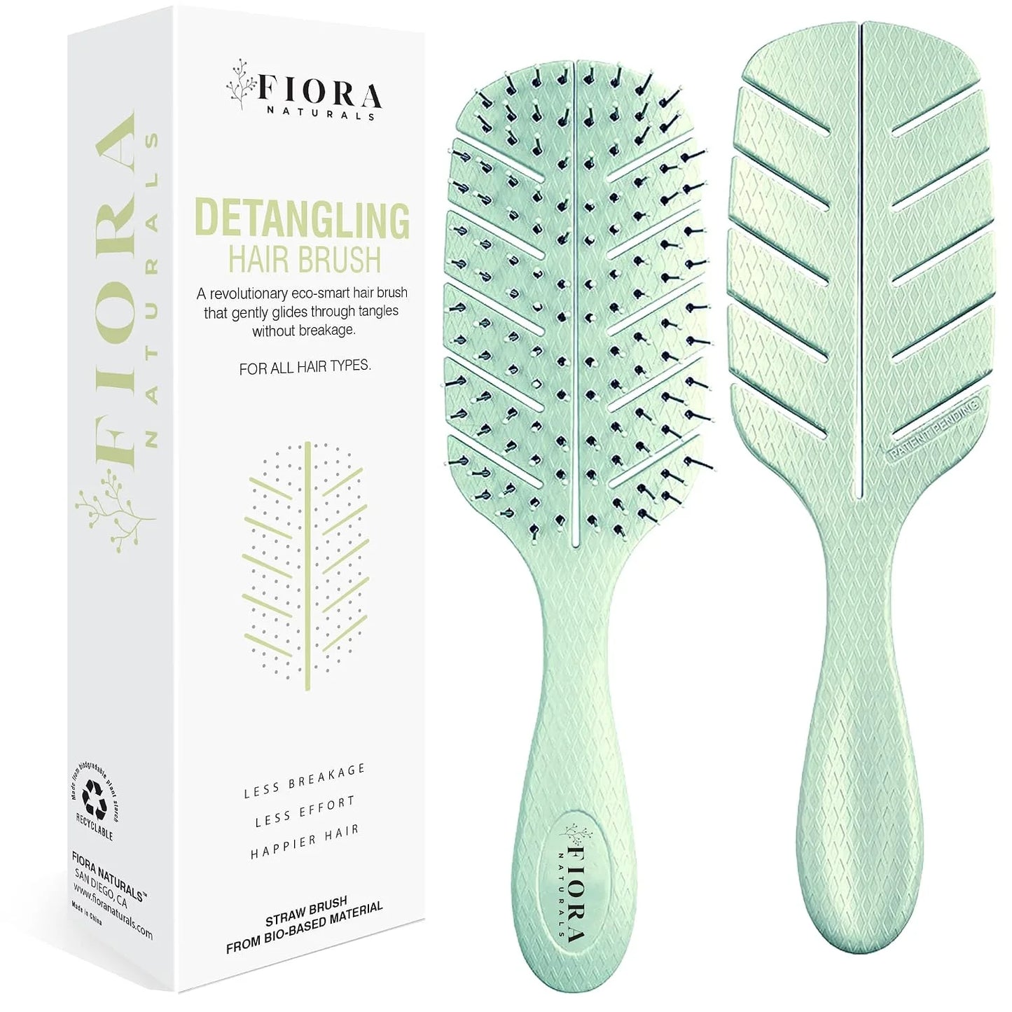 Fiora Naturals Detangler Brush for Wet and Dry Hair, Soft Detangling Brush