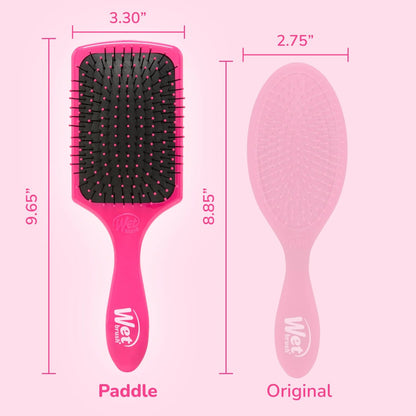 Wet Brush Refresh and Extend Paddle Detangler, Black, Detangling Brush with Infused Charcoal Ultra-Soft IntelliFlex Bristles For All Hair Types, Removes Dirt, Excess Oils & Impurities