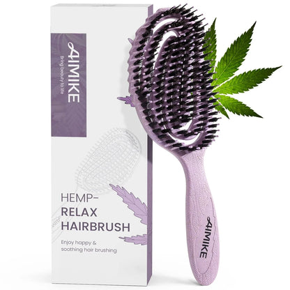 AIMIKE Hemp-Relax Detangling Hair Brush for Wet & Dry Hair, Beige
