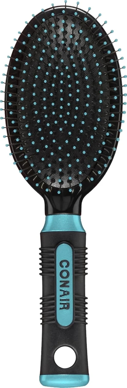 Conair Salon Results 3-Pack Hair Brushes, Detangling Hair Brush for Men and Women, For All Hair Types, Metal Bristles and Cushion Base, Black