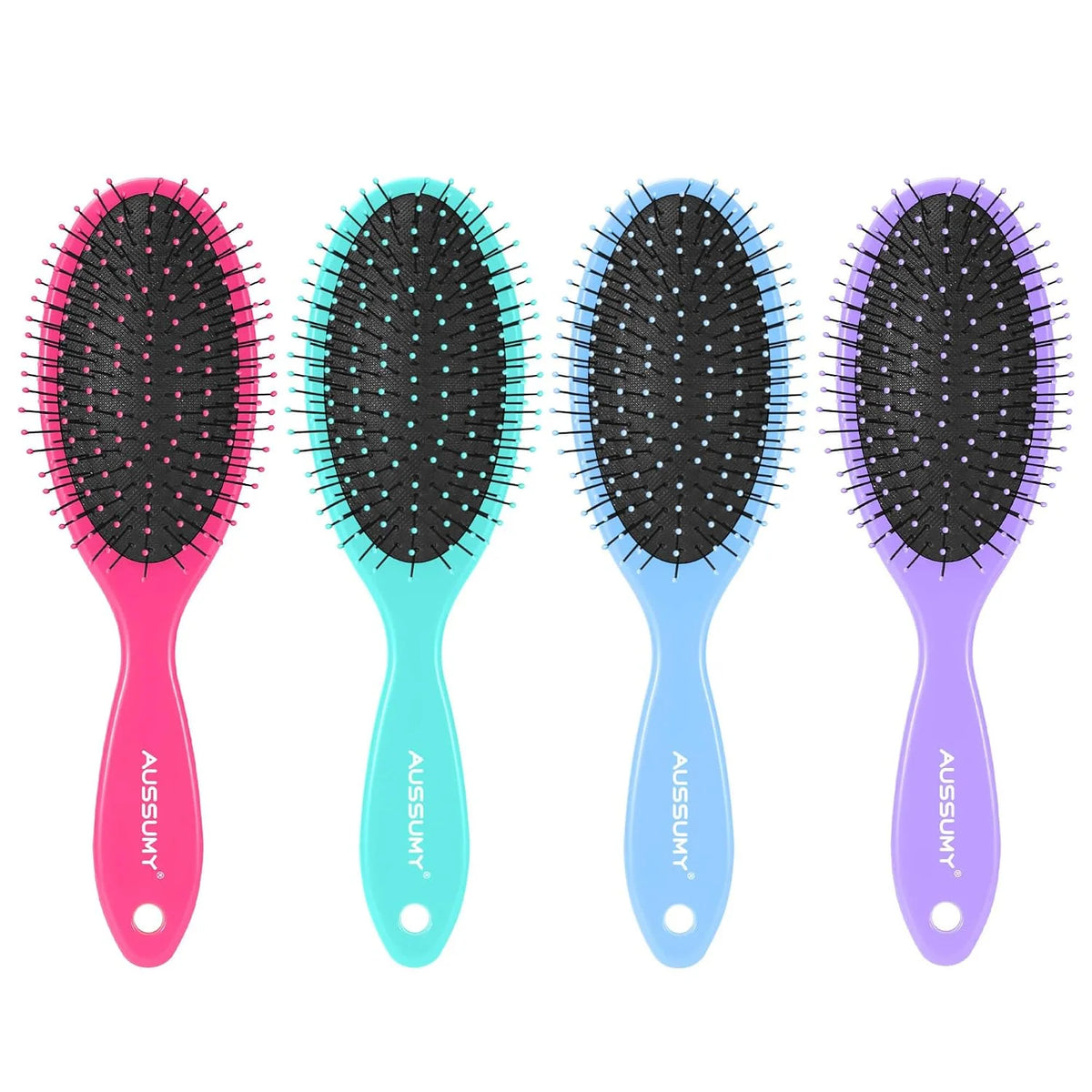 Air Cushion Detangling Hair Brush - 2 Pack Detangler Hairbrush with Ultra Soft Bristles for Effortless Tangle Removal - For Wet Dry Damaged Curly Hair for Women Men Boys Girls Kids - Pink