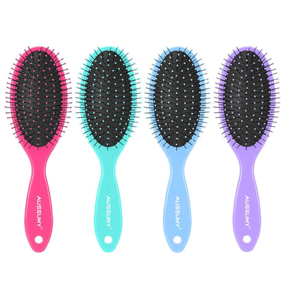 Air Cushion Detangling Hair Brush - 2 Pack Detangler Hairbrush with Ultra Soft Bristles for Effortless Tangle Removal - For Wet Dry Damaged Curly Hair for Women Men Boys Girls Kids - Pink