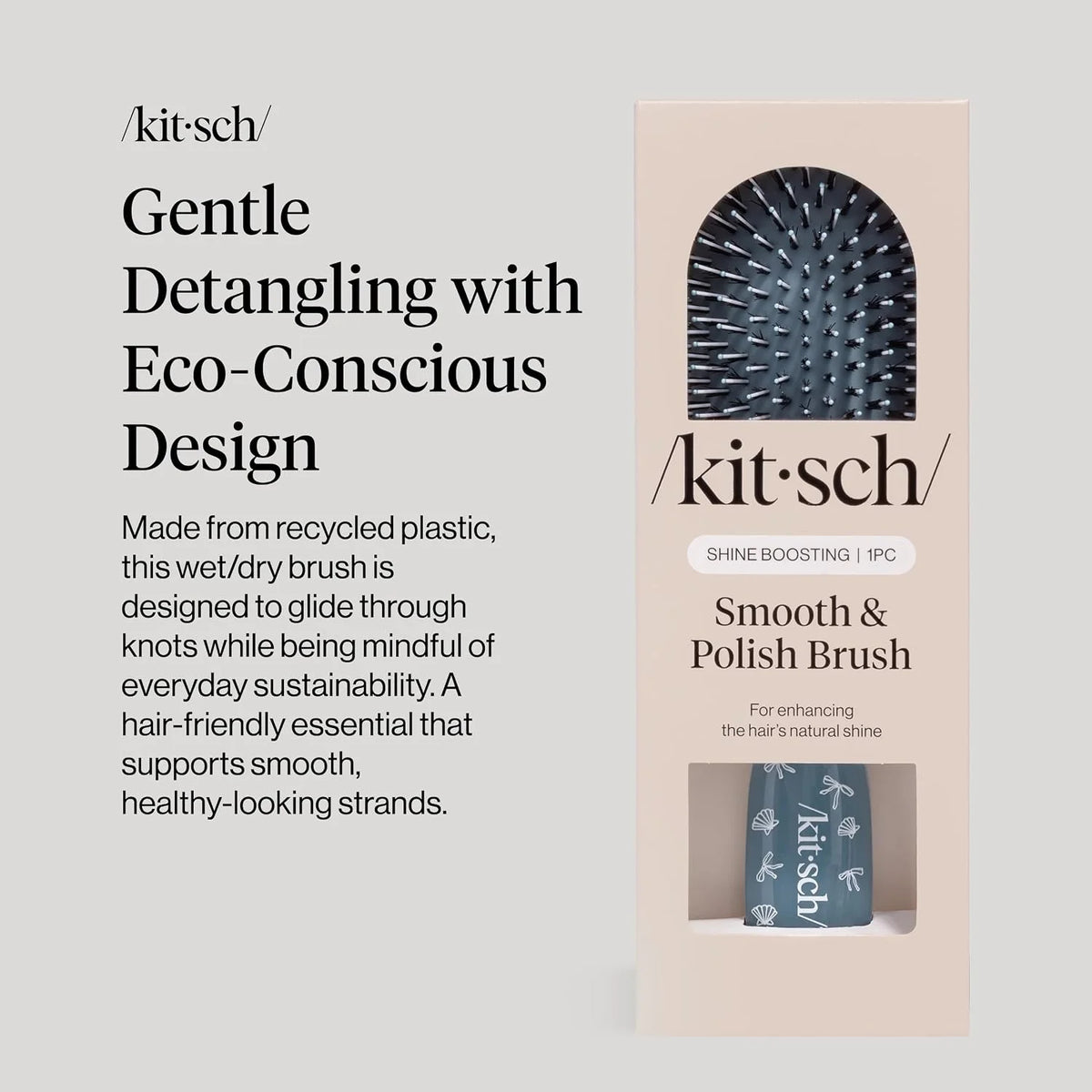 Kitsch Smooth & Polish Hair Brushes For Women and Men - Haze Blue