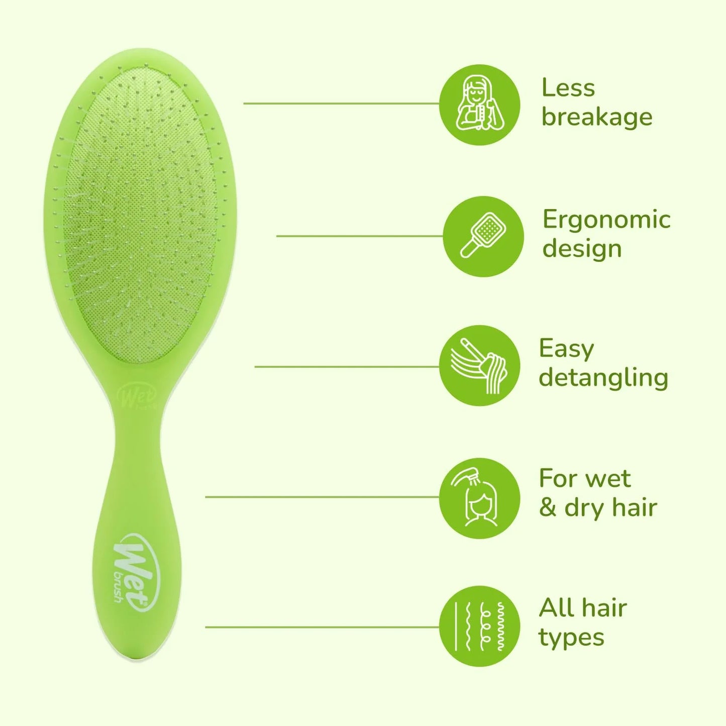 Wet Brush Original Detangler, Green Juice (Summer Quencher), Ultra-Soft IntelliFlex Bristles Glide Through Tangles, Detangling Hair Brush (Wet & Dry), Women & Men, Limited Edition