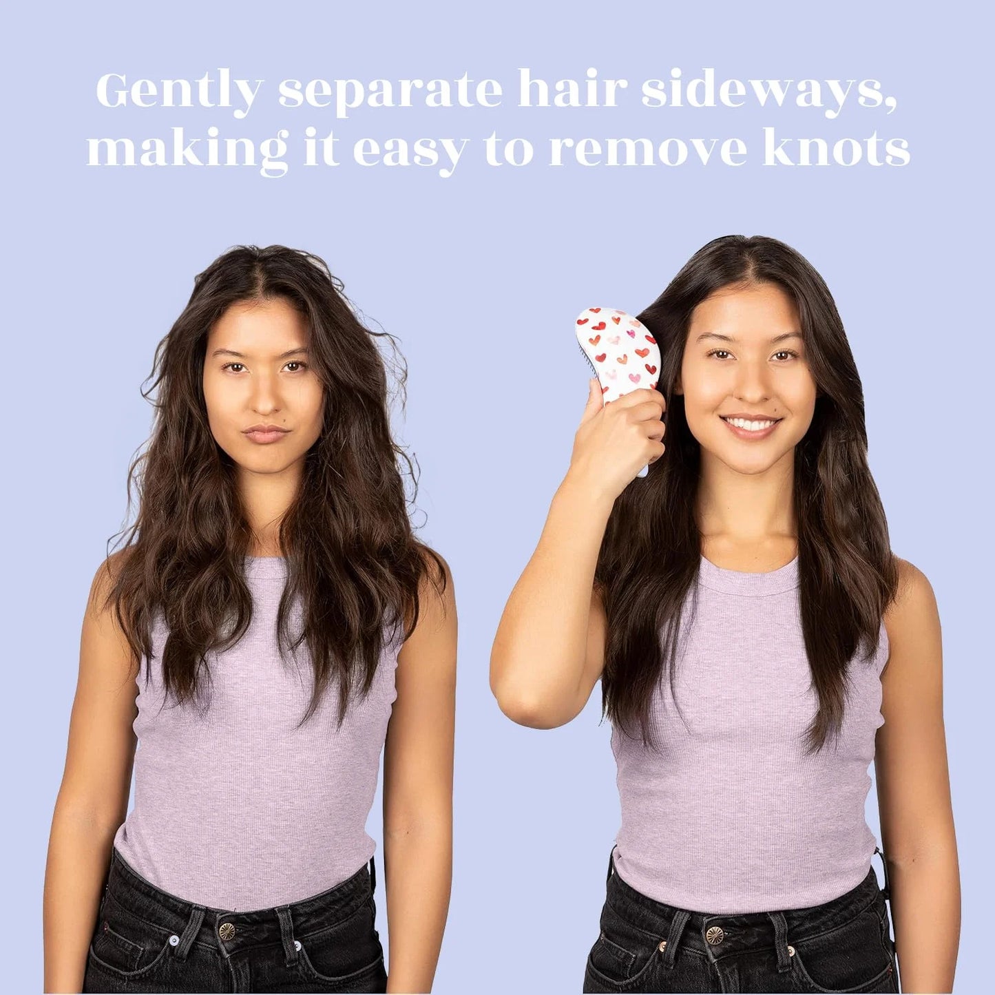 Crave Naturals Biggie Glide Thru Hair Brush - Detangler Brush for Curly, Straight, Wet or Dry Hair - Gentle Detangling Brushes for Adults, Kids, Toddlers - Hair Accessories for Women, 8.4x3.4" - Black