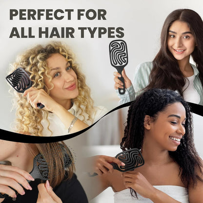 Detangler Brush – Pain-Free Detangling Hair Brush for Wet & Dry Hair – Effortless Detangling Brush for Curly, Fine & Tangled Hair – Hairbrush for Women, Men & Kids – Purple