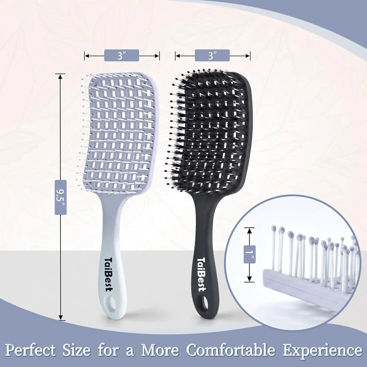 Boar Bristle Hair Brush Set – Wet/Dry Detangler for All Hair Types