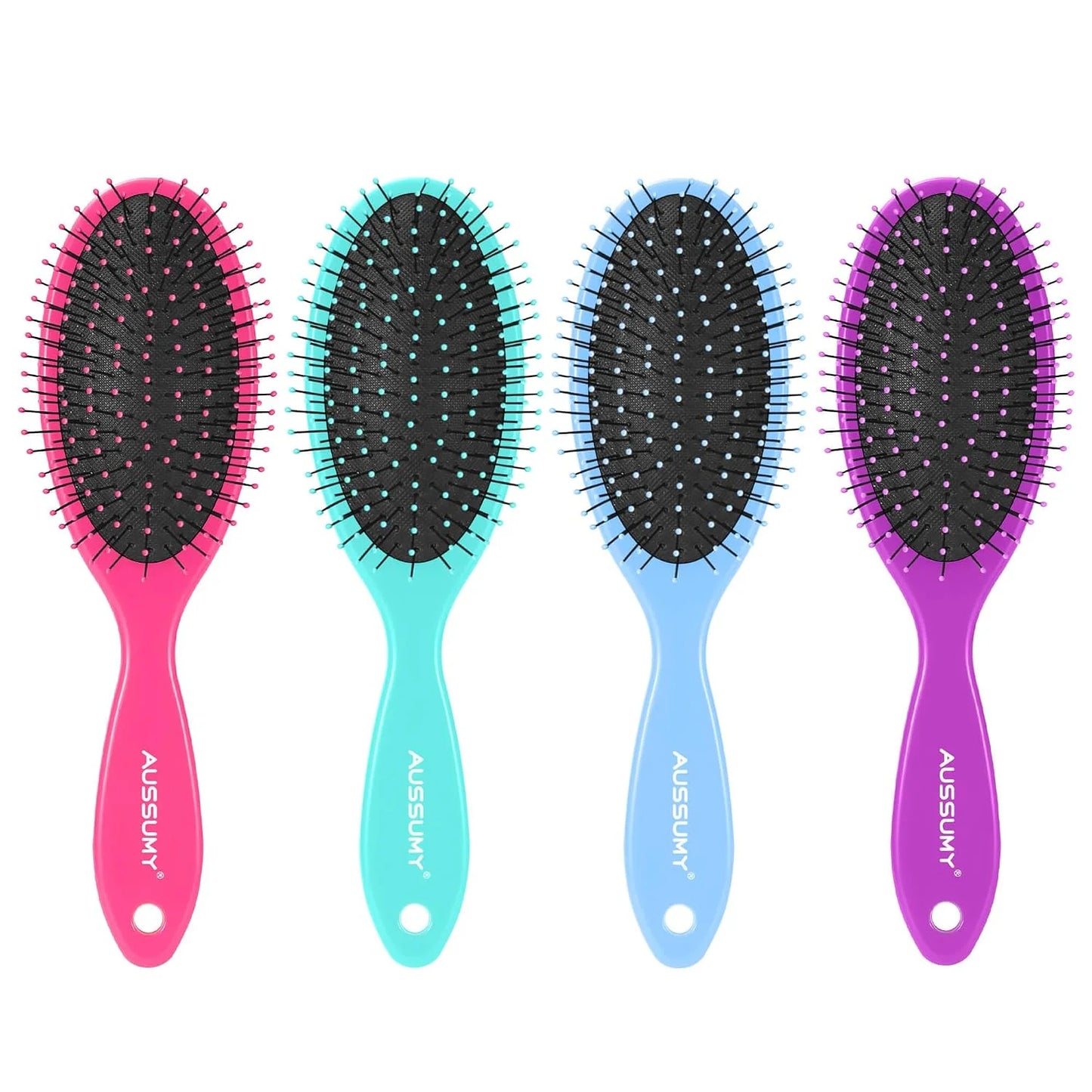 Air Cushion Detangling Hair Brush - 2 Pack Detangler Hairbrush with Ultra Soft Bristles for Effortless Tangle Removal - For Wet Dry Damaged Curly Hair for Women Men Boys Girls Kids - Pink
