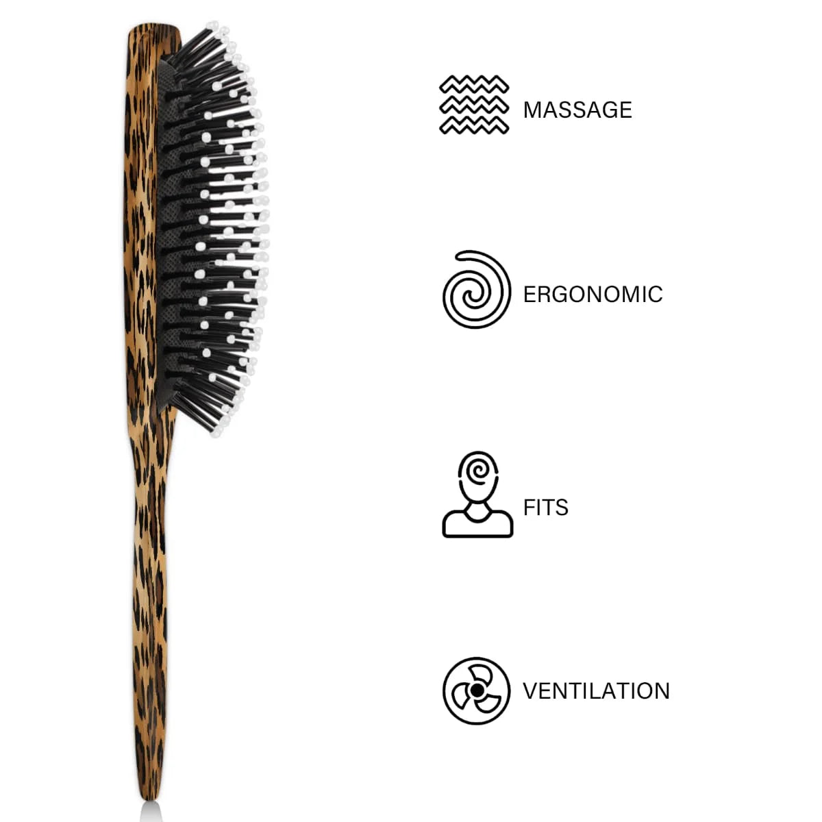 Wet Hair Brush Detangling Hair Brushes for Women Men, Paddle Brush(Retro Leopard Cheetah Animal Print)