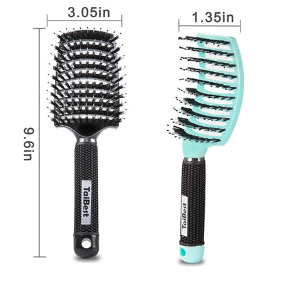 Boar Bristle Hair Brush Set – Wet/Dry Detangler for All Hair Types