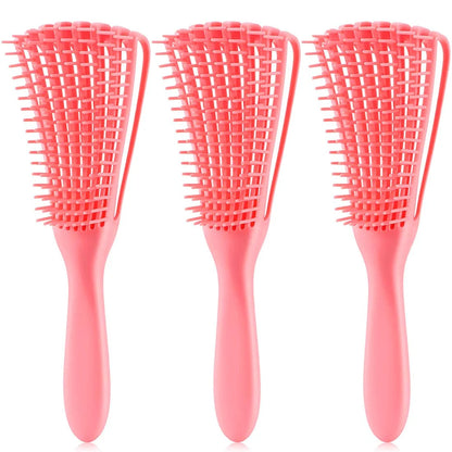 Hair Brush, Detangling Brush for Afro America/African Hair Textured 3a to 4c Kinky Wavy/Curly/Coily/Wet/Dry/Oil/Thick/Long Hair, Knots Detangler Scalp Massage Comb (2 pcs, Blue-Blue)