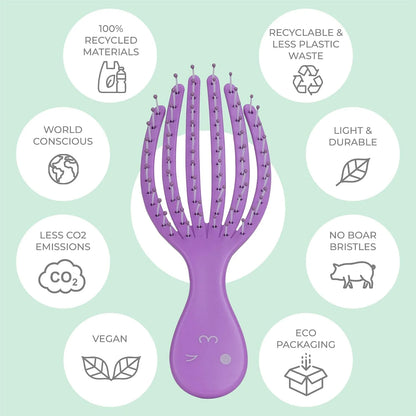 Ninabella Mini Detangling Hairbrush - Cute Colorful Octopus Detangle Brush - For Blow Dry or Brushing Wet Tangled Hair - Detangler Hair Brush - Small Hairbrushes - Rose