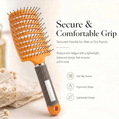 Curved Vented Hair Brush,Detangler Brush Faster Blow Drying for Women, Men