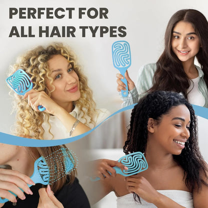 Detangler Brush – Pain-Free Detangling Hair Brush for Wet & Dry Hair – Effortless Detangling Brush for Curly, Fine & Tangled Hair – Hairbrush for Women, Men & Kids – Purple