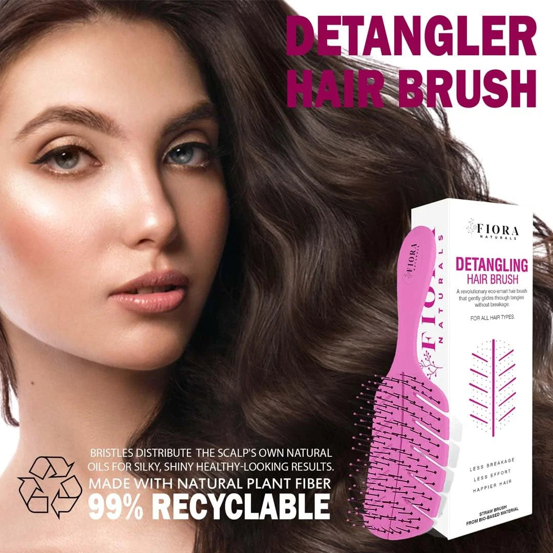 Fiora Naturals Detangler Brush for Wet and Dry Hair, Soft Detangling Brush