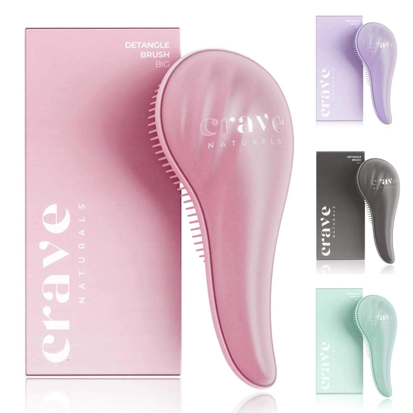 Crave Naturals Detangling Hair Brush Large Turquoise – Glide Thru Hair Detangler Brush for Women, Kids & Toddlers – Gentle Scalp Care, No-Pain Tangle-Free Hairbrush for All Hair Types