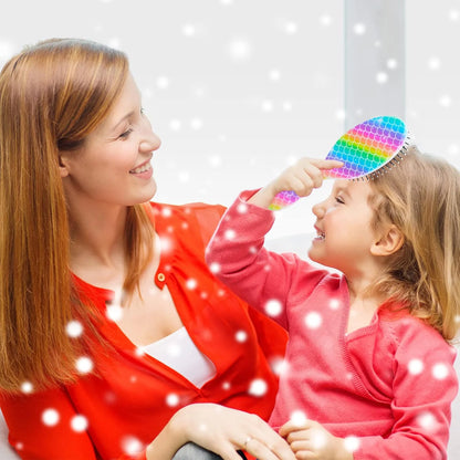 Girls Detangling Brush for Curly, Wet/Dry, and Thick Hair - Pain-Free Mermaid Tail Design for Kids and Women