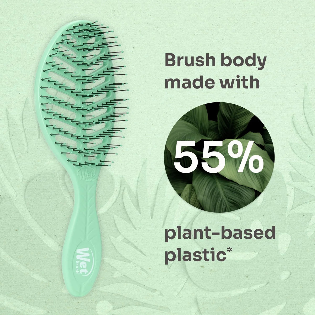Wet Brush Go Green Speed Dry Hair Brush, Green - Vented Design & Ultra Soft HeatFlex Bristles - Ergonomic Handle Manages Tangle & Uncontrollable Hair - Pain-Free Hair Accessories