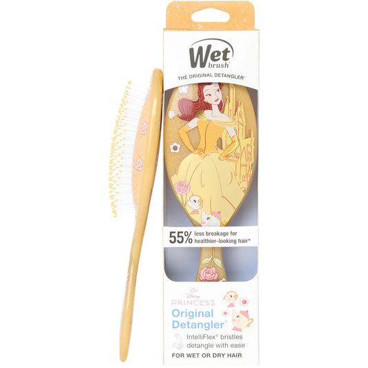 Wet Brush Disney Princess Belle Original Detangler Hair Brush, Pain-Free Knot Removal, Flexible Bristles Detangle Wet or Dry Strands, Works on All Hair Types, Ergonomic Handle, Reduces Breakage