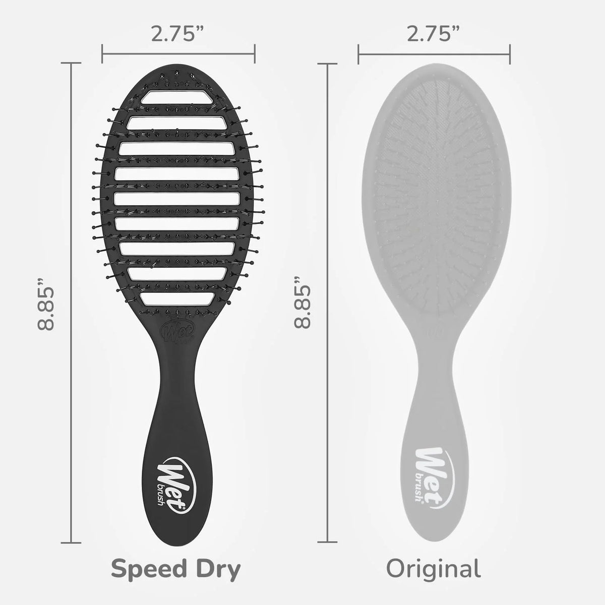 Wet Brush Refresh and Extend Speed Dry Black Detangling Hair Brush -Vented Design Ultra Soft HeatFlex Bristles Are Blow Dry Safe -Removes Dirt Excess Oils & Impurities-Charcoal Bristles (Pack of 2)