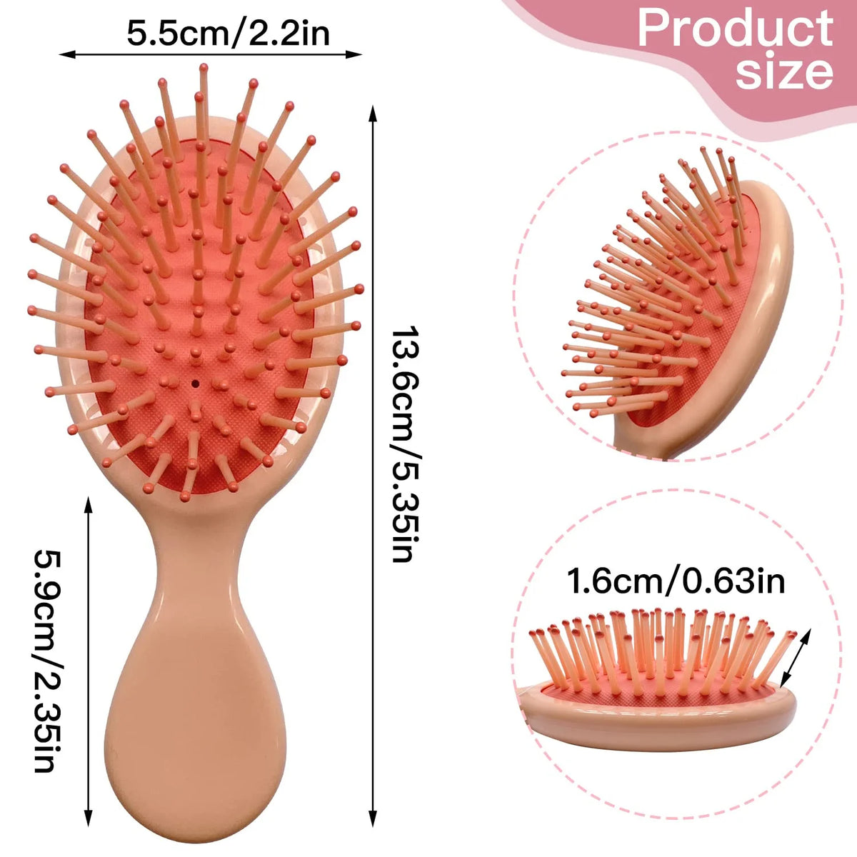 3 Pieces Mini Wet Hair Brush, Travel Detangling Brush,