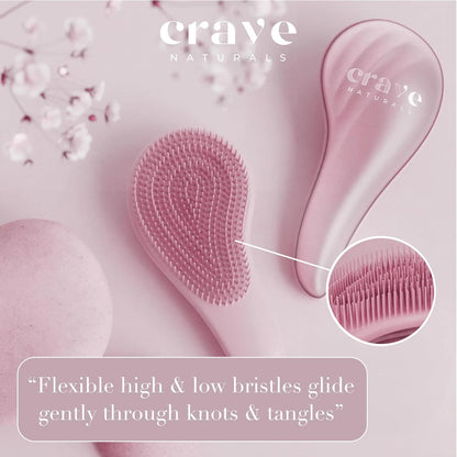 Crave Naturals Detangling Hair Brush Large Turquoise – Glide Thru Hair Detangler Brush for Women, Kids & Toddlers – Gentle Scalp Care, No-Pain Tangle-Free Hairbrush for All Hair Types