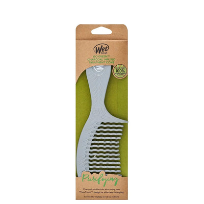 Wet Brush Go Green Charcoal Infused Treatment Comb - Wide Tooth Hair Detangler with WaveTooth Design that Gently and Glides Through Tangles - No Split Ends and No Damage
