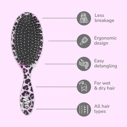 Wet Brush Original Detangler Hair Brush, Hipster Sketch, Ultra-Soft IntelliFlex Bristles, Detangling Bristles Glide Through Tangles (Wet & Dry Hair), Women & Men
