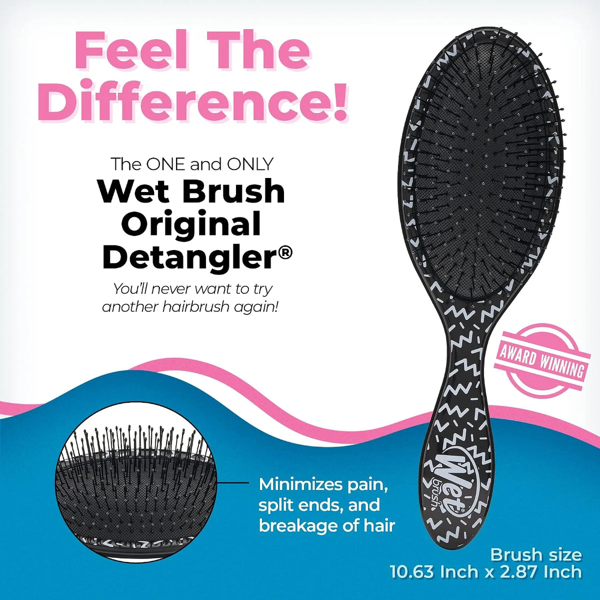Wet Brush Original Detangler Hair Brush, Hipster Sketch, Ultra-Soft IntelliFlex Bristles, Detangling Bristles Glide Through Tangles (Wet & Dry Hair), Women & Men