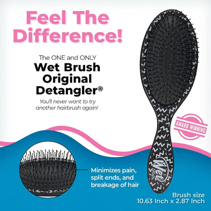 Wet Brush Original Detangler Hair Brush, Hipster Sketch, Ultra-Soft IntelliFlex Bristles, Detangling Bristles Glide Through Tangles (Wet & Dry Hair), Women & Men