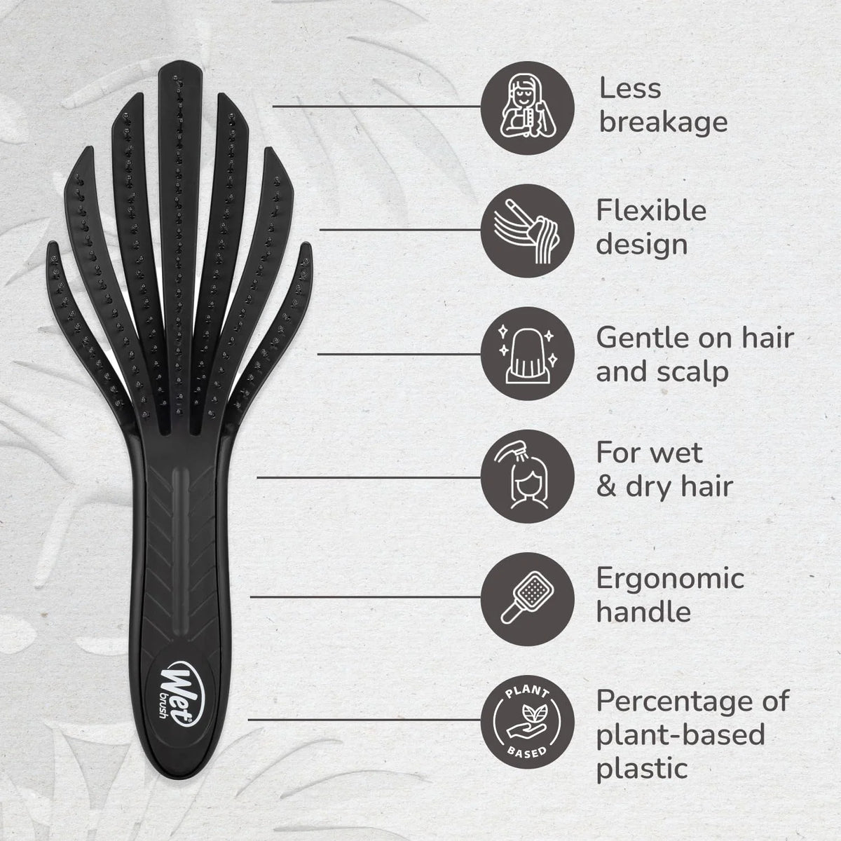 Wet Brush Go Green Curl Detangler Hair Brush - Pale Pink Ultra-Soft IntelliFlex Detangling Bristles Glide Through Tangles with Ease - Great For Curly Hair-No Split Ends & Pain-Free for Wet or Dry Hair