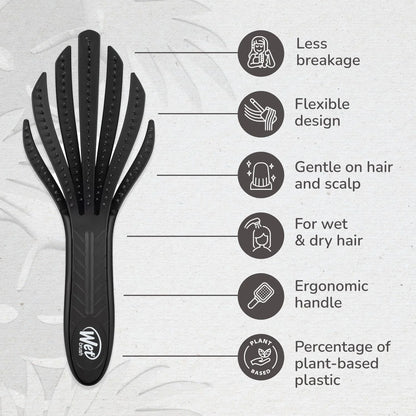 Wet Brush Go Green Curl Detangler Hair Brush - Pale Pink Ultra-Soft IntelliFlex Detangling Bristles Glide Through Tangles with Ease - Great For Curly Hair-No Split Ends & Pain-Free for Wet or Dry Hair