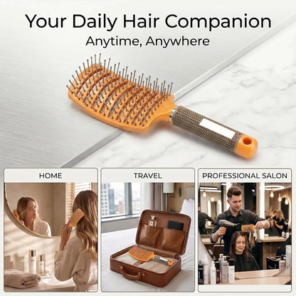 Curved Vented Hair Brush,Detangler Brush Faster Blow Drying for Women, Men