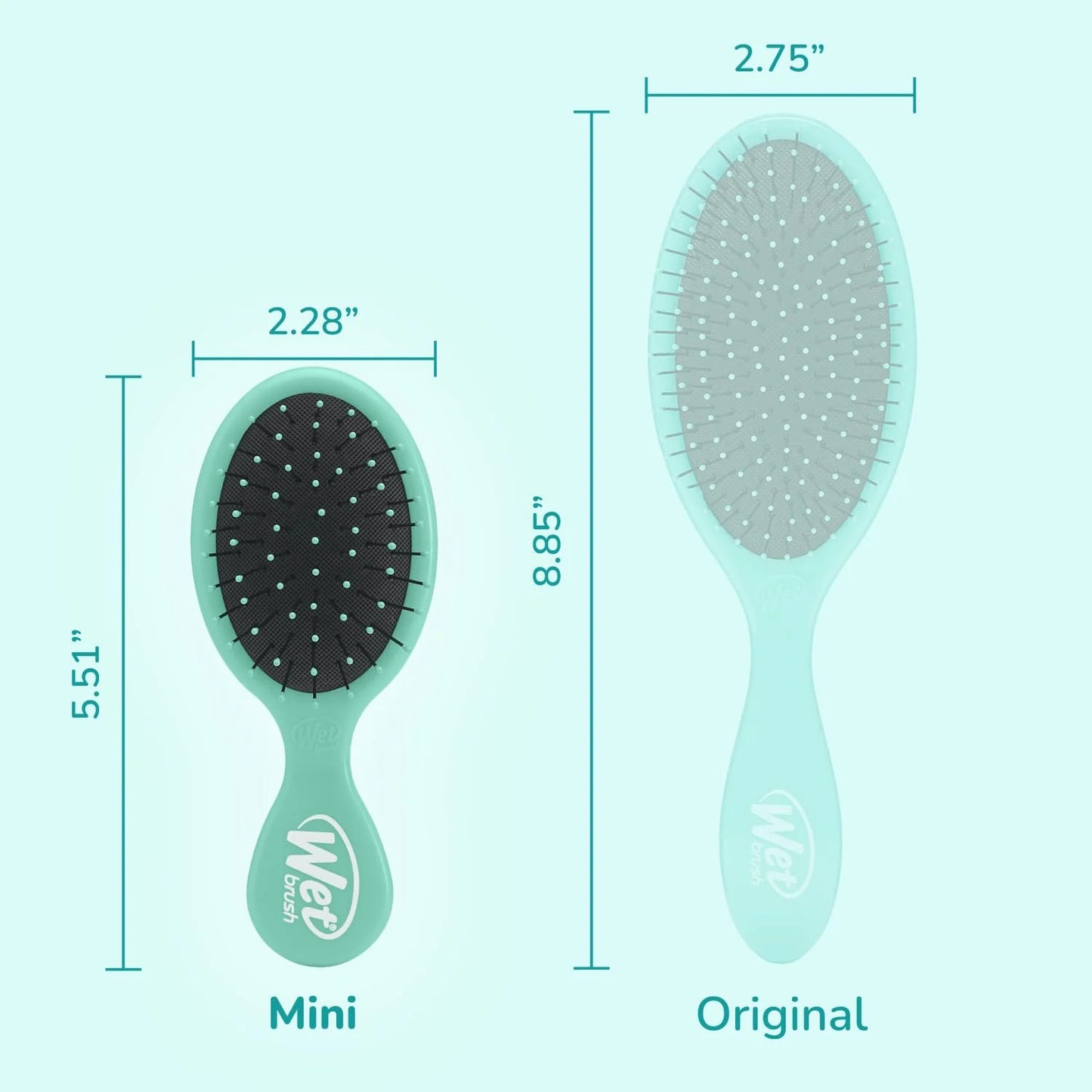 Wet Brush Mini Detangler Hair Brush, Purple, Detangling Travel Hairbrush, Ultra-Soft IntelliFlex Bristles Glide Through Tangles with Ease, Pain-Free, All Hair Types (2 Pack)