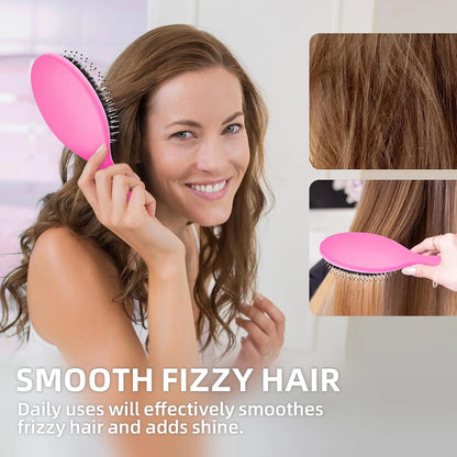 Boar Bristles Hair Brush for Women and Men, Detangling Hair Brush for Smoothing Massage Add Shine, Nylon&Boar Bristles Detangler brush for Hair Healthy (1 Pack-MintGreen)