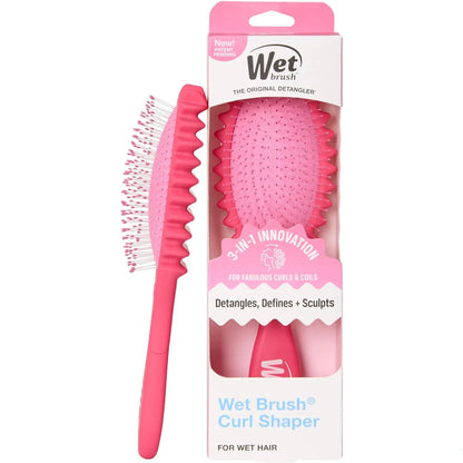 Wet Brush Curl Shaper Detangler Brush, Pink, Made for Women, Men & Kids