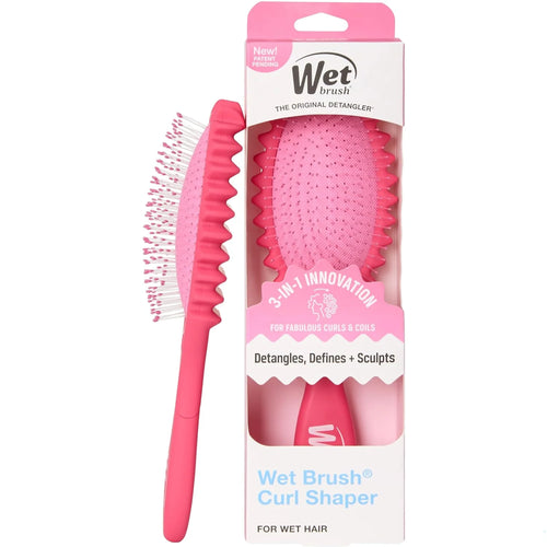 Wet Brush Curl Shaper Detangler Brush, Pink, Made for Women, Men & Kids